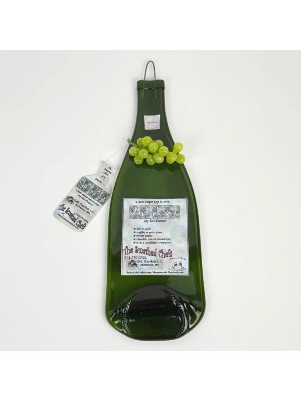 Recycled Green Glass Wine Bottle Serving Tray Charcuterie The Smashed Chefs